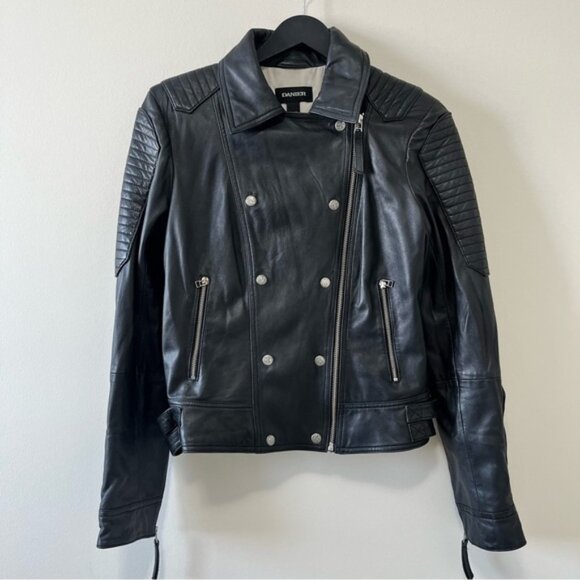 Danier Genuine Lamb Leather Biker Jacket Size XS - Picture 1 of 15